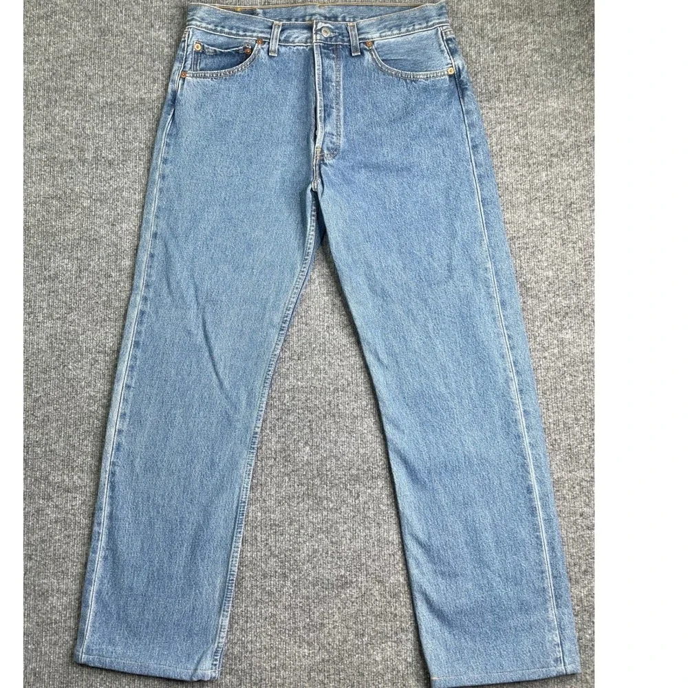 Levi's 501‎ Jeans Mens W34 L34 Blue Straight Leg Button Fly Made in UK Vintage
